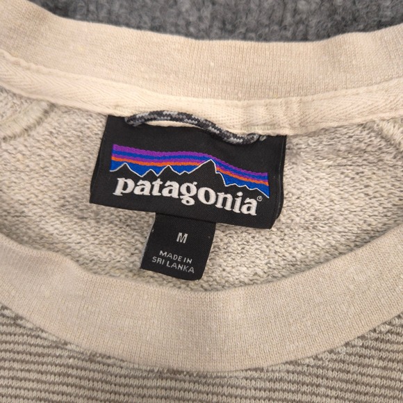 Patagonia Trail Harbor Crewneck Sweatshirt Mens Medium Gray Striped Dogfish Head - Picture 6 of 8